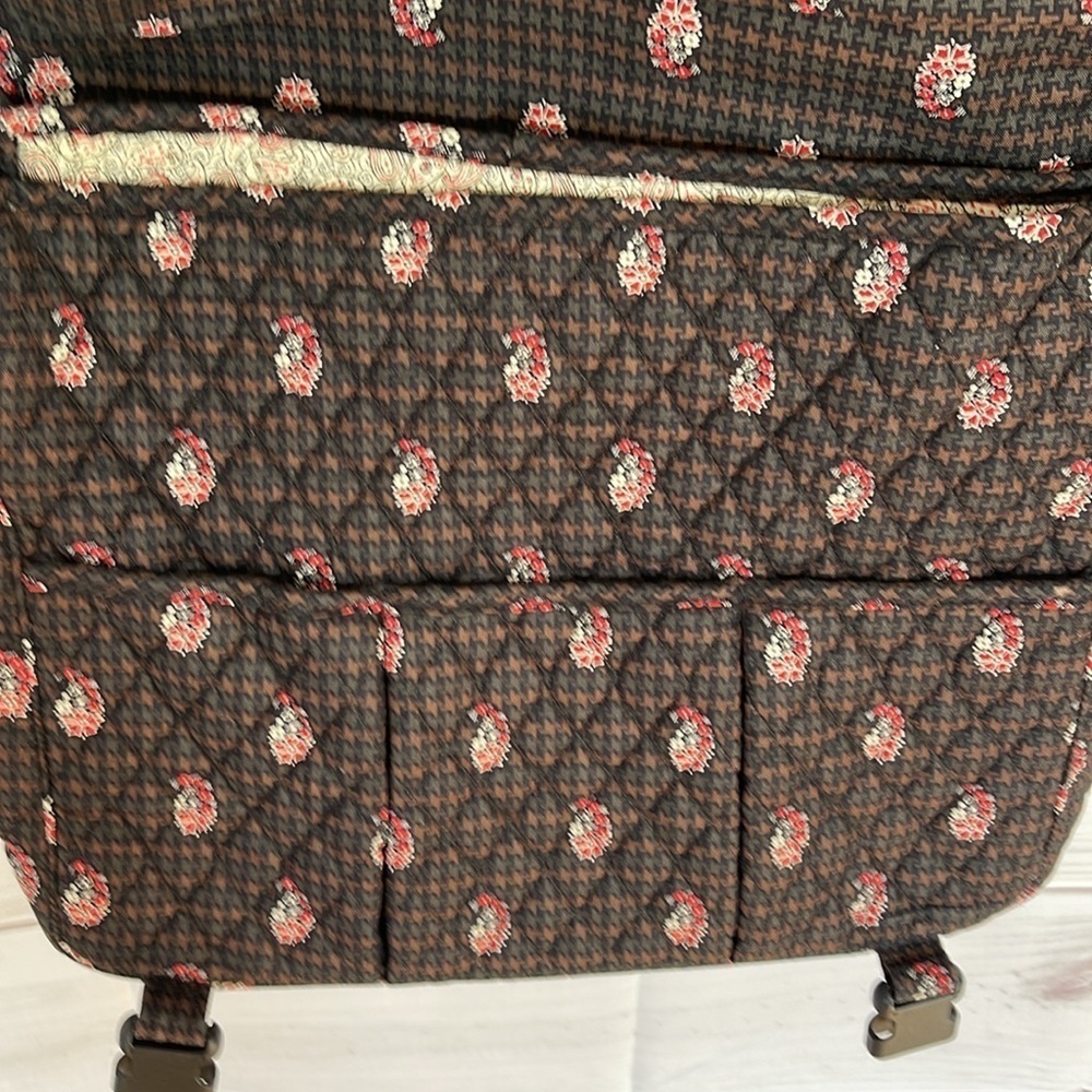 Vera Bradley Messenger Bag Brown & Black Houndstooth Paisley - Picture 4 of 9
